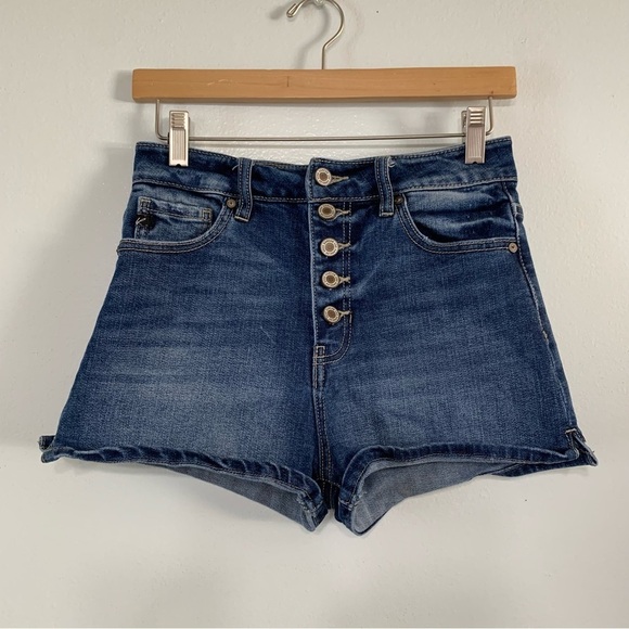 Kancan High Rise Button Fly Denim Short Shorts Size 5 - Picture 1 of 7